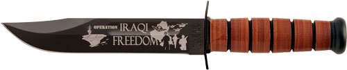 KA-BAR USMC OPERATION IRAQI - FREEDOM 7" W/LEATHER SHTH USMC