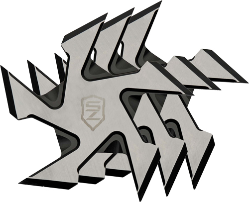 SZCO SIERRA ZULU 4" BUZZSAW - THROWING STAR SET 3PACK W/SHTH