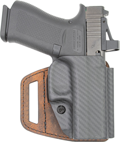 VERSACARRY VSLIDE HOLSTER OWB - HYBRID FOR GLOCK 43 POLY/BROWN