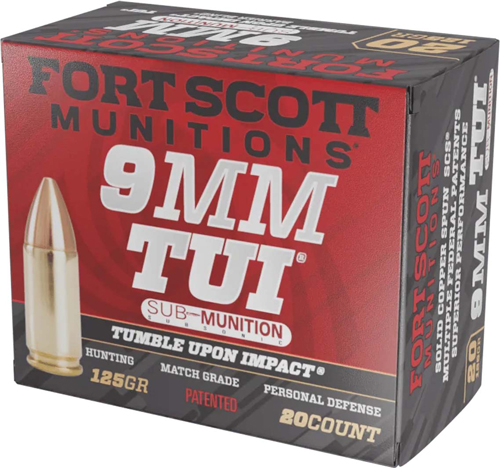 FORT SCOTT 9MM LUGER 125GR TUI - COPPER SUBSONIC 20RD 25BX/CS FORT SCOTT 9MM LUGER 125GR TUI - COPPER SUBSONIC 20RD 25BX/CS